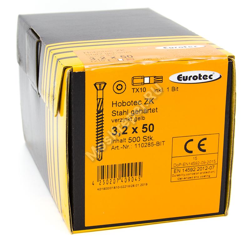 Саморезы Eurotec (евротек) 3.2x50 (500 шт. + бита)