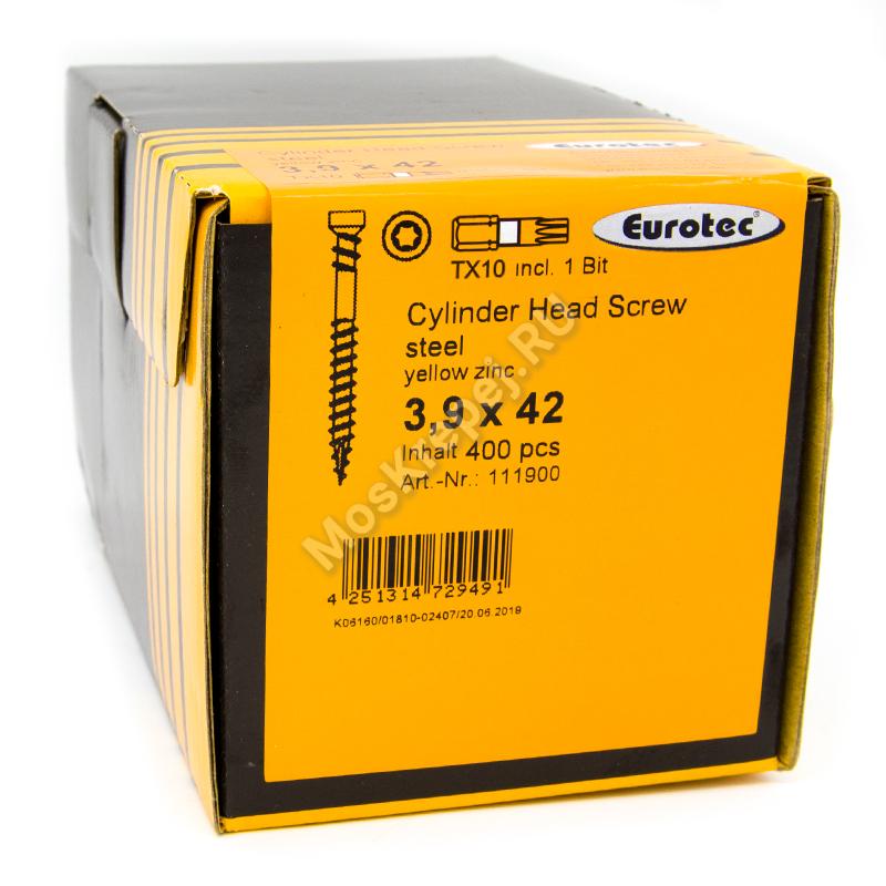 Саморез Eurotec 3.9x42 с двойной резьбой (400 шт. + бита) 