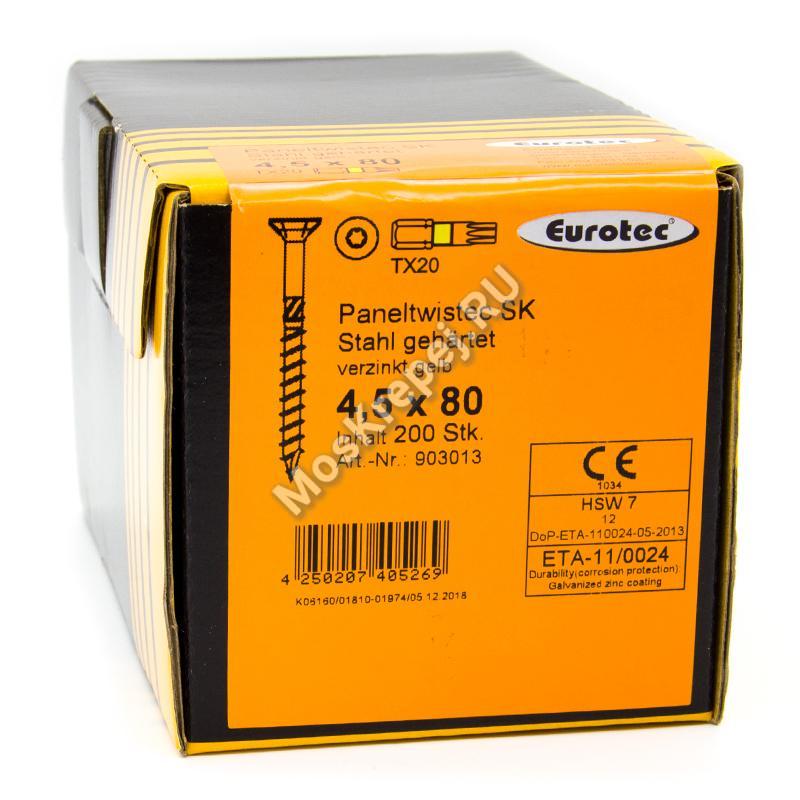 Саморез Eurotec 4.5x80 Paneltwistec Потайная головка