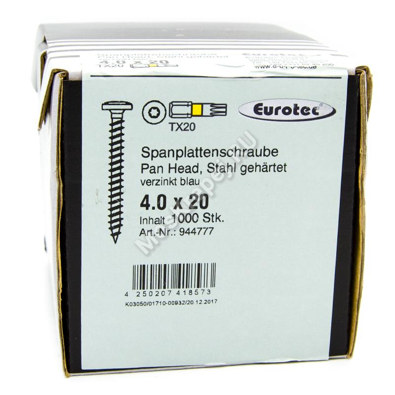 Саморезы Eurotec Spanplattenschraube 4x20 для ДСП