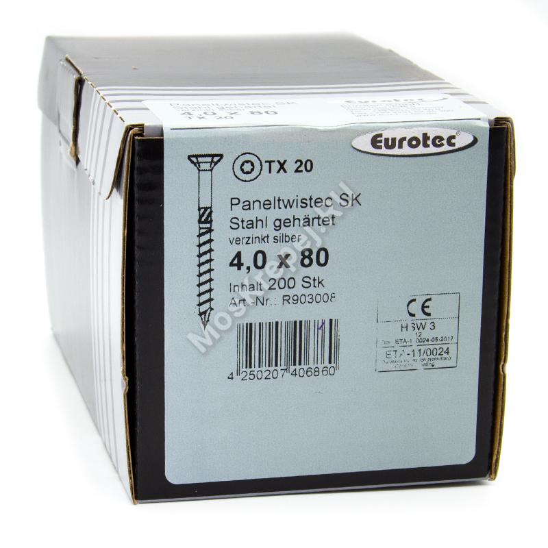 Саморез Eurotec 4x80 Paneltwistec Потайная головка