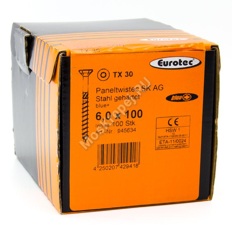 Саморез Eurotec 6x100 Paneltwistec SK AG Потайная головка