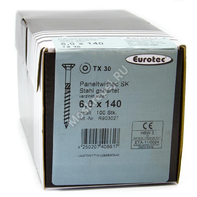 Саморез Eurotec 6x140 Paneltwistec Потайная головка