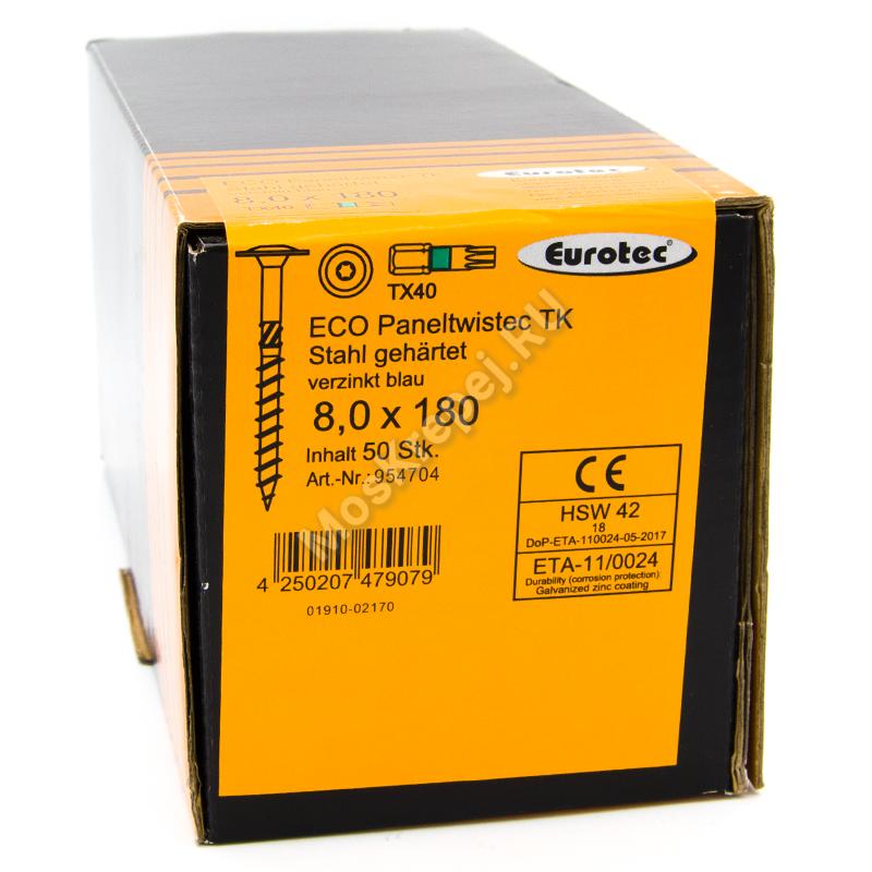 Конструкционные саморезы Eurotec 8x180 ECO PT Тарельчатая головка