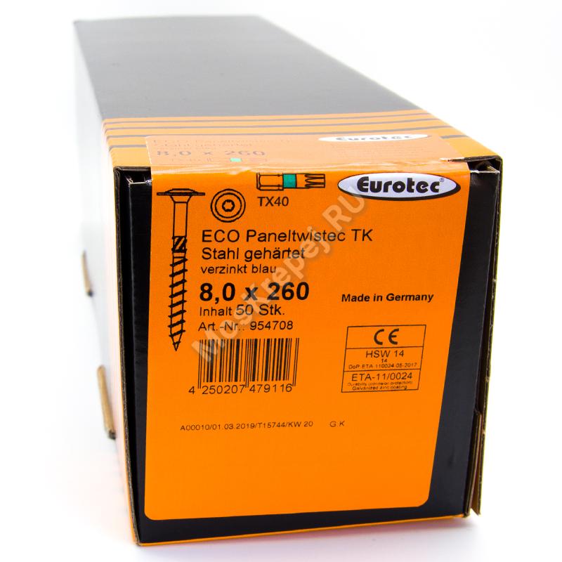 Конструкционные саморезы Eurotec 8x260 ECO PT Тарельчатая головка
