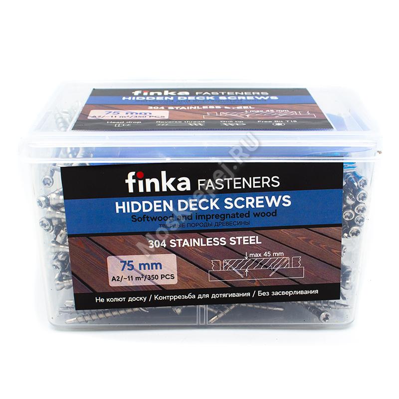 Саморезы Finka Hidden Deck Screws 75 мм из нержавейки (350 шт. + бита)
