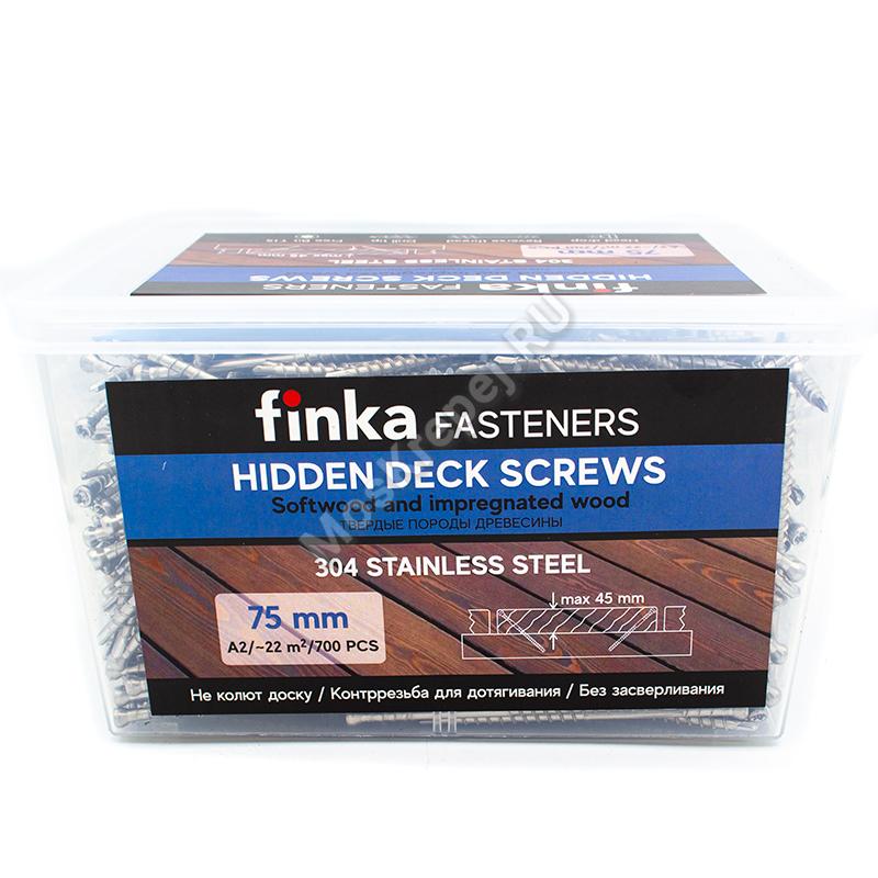 Саморезы Finka Hidden Deck Screws 75 мм из нержавейки (700 шт. + бита)