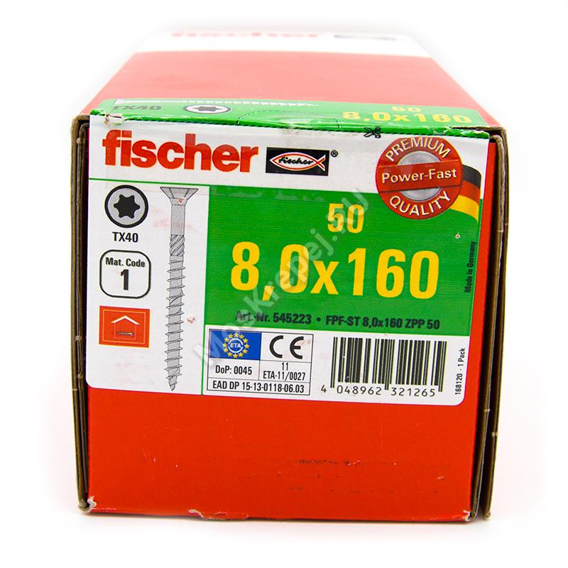 Конструкционные саморезы Fischer 8x160 потайная головка