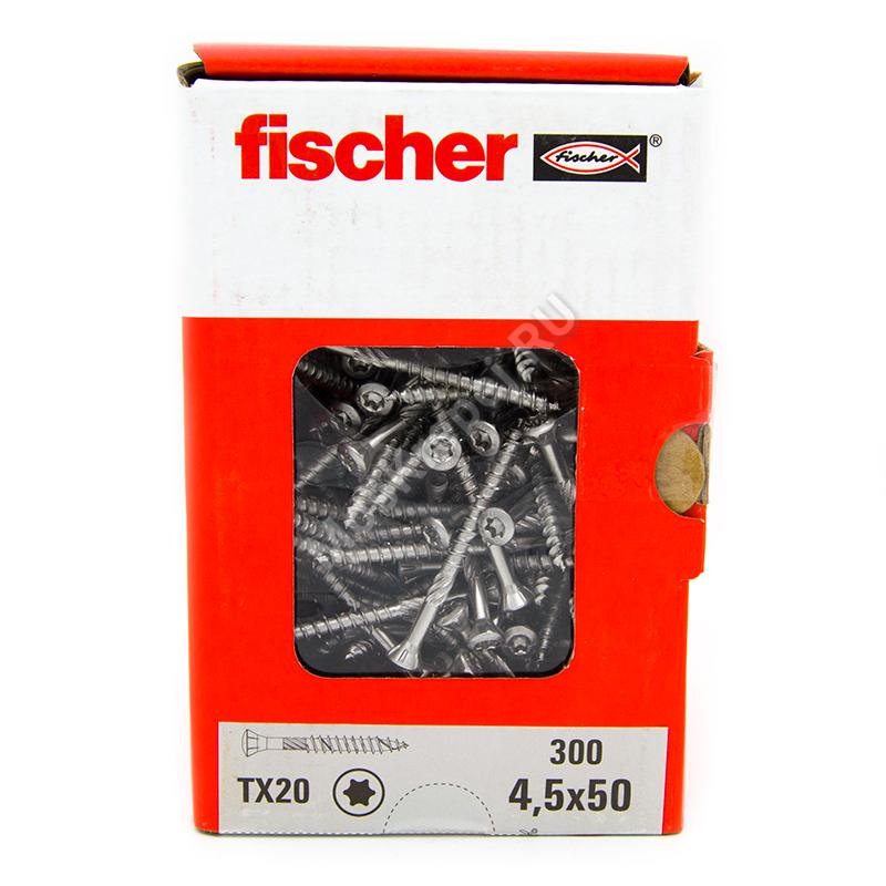Саморезы Fischer 4,5x50 для фасадной доски из нержавейки (300шт.)