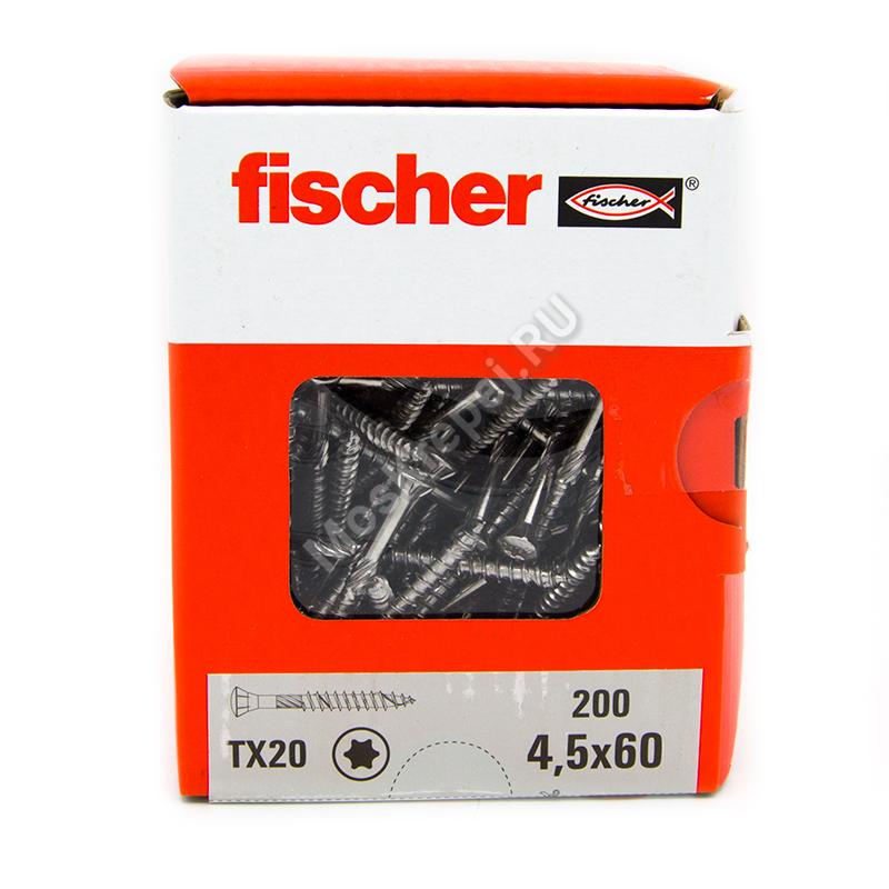 Саморезы Fischer 4,5x60 для фасадной доски из нержавейки (200шт.)