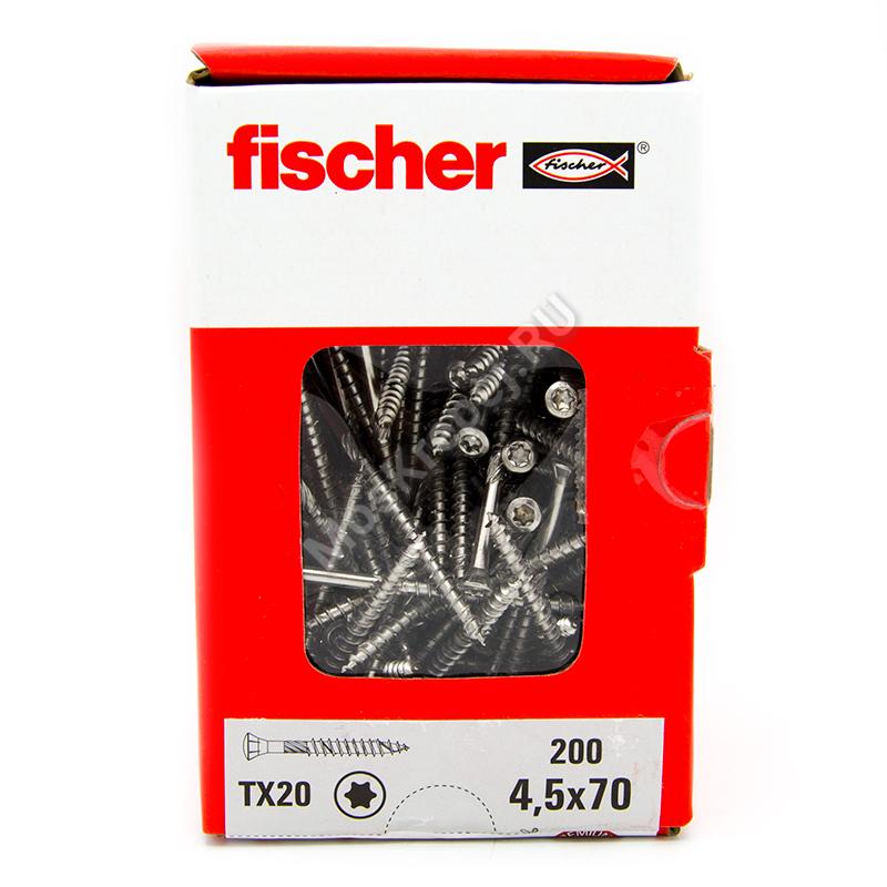 Саморезы Fischer 4,5x70 для фасадной доски из нержавейки (200шт.)