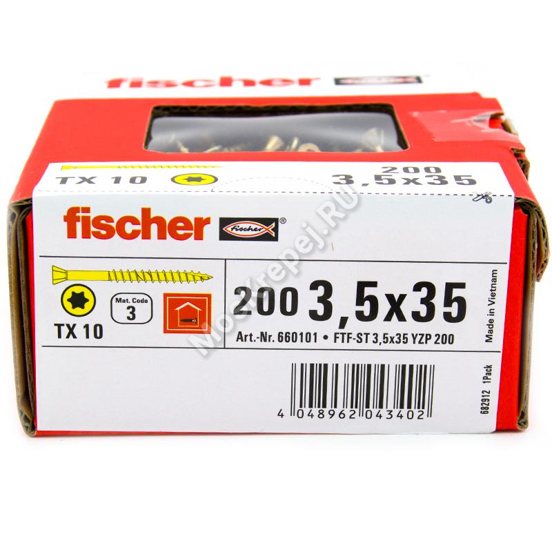 Саморез Fischer 3.5x35 для напольных покрытий (200 шт.)