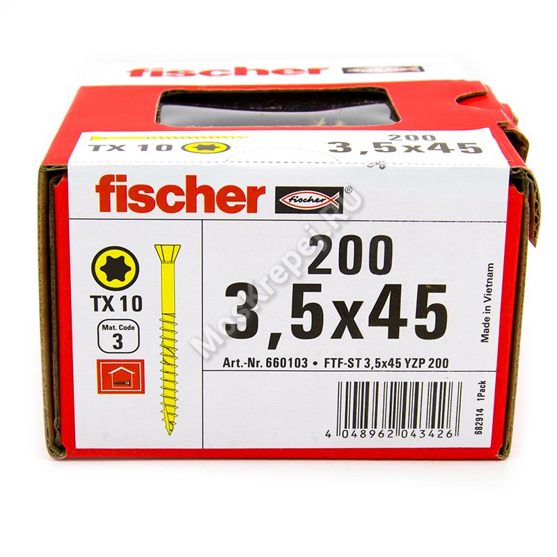 Саморез Fischer 3.5x45 для напольных покрытий (200 шт.)