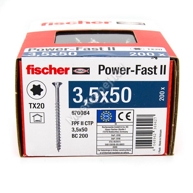 Саморезы Fischer 3,5x50 для ДСП, OSB, МДФ и фанеры (200шт.)