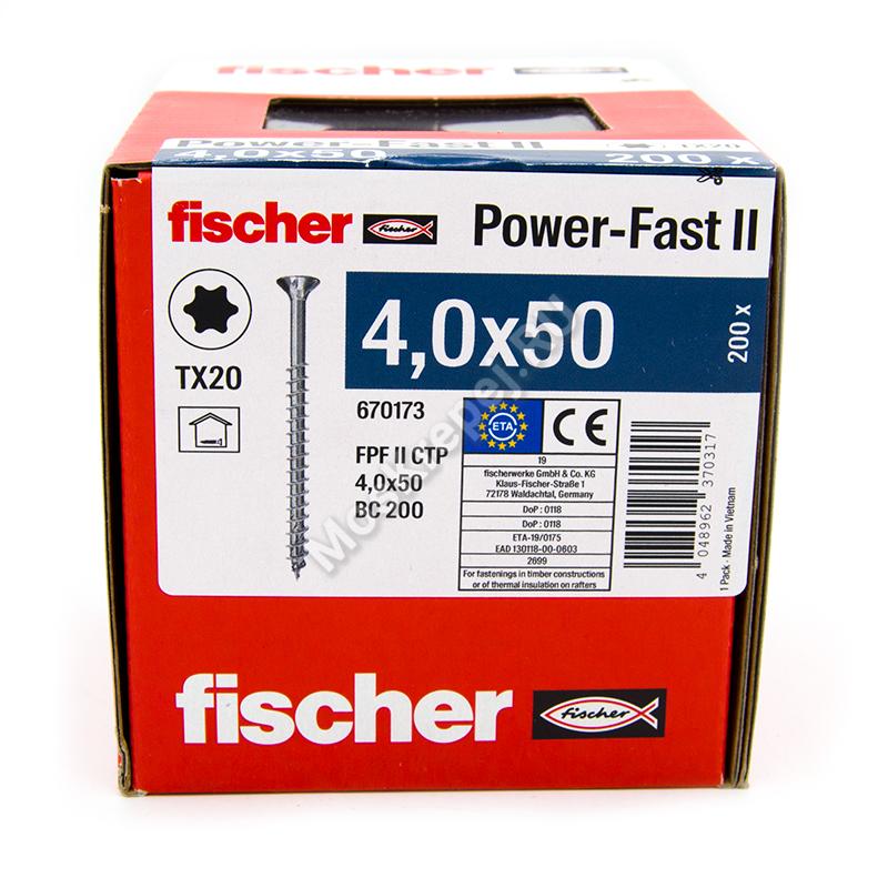 Саморезы Fischer 4x50 для ДСП, OSB, МДФ и фанеры (200шт.)