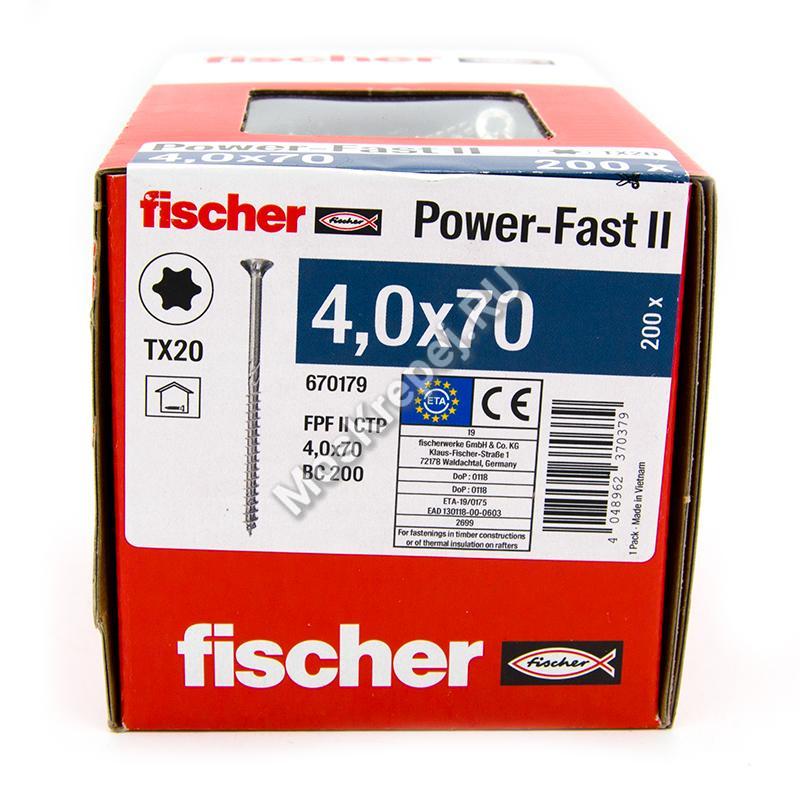 Саморезы Fischer 4x70 для ДСП, OSB, МДФ и фанеры (200шт.)