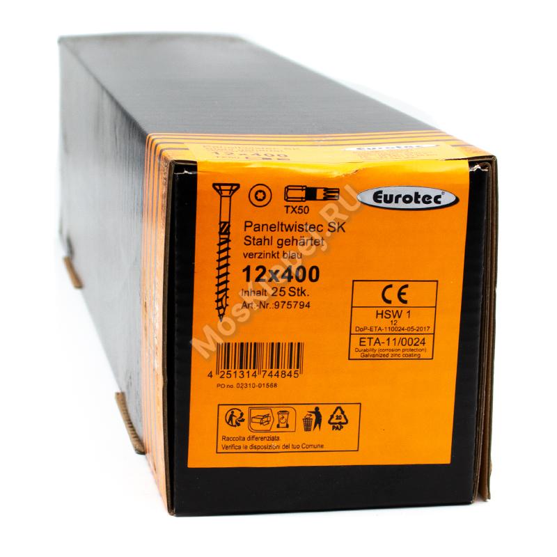 Конструкционные саморезы Eurotec 12x400 Paneltwistec SK Потайная головка (25 шт.)