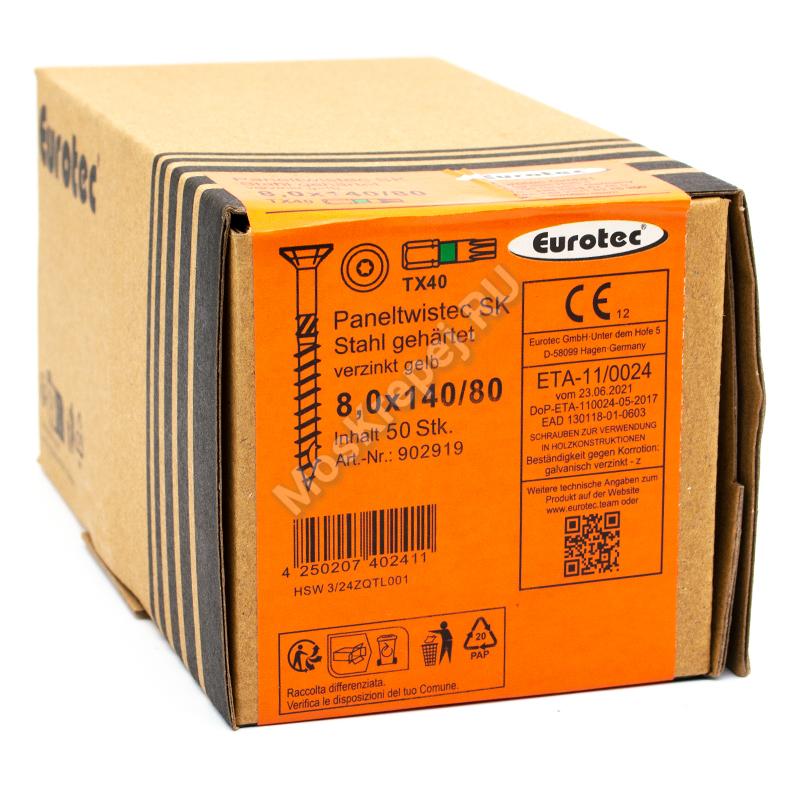 Саморез Eurotec 8x140 Paneltwistec SK Потайная головка (50 шт.)