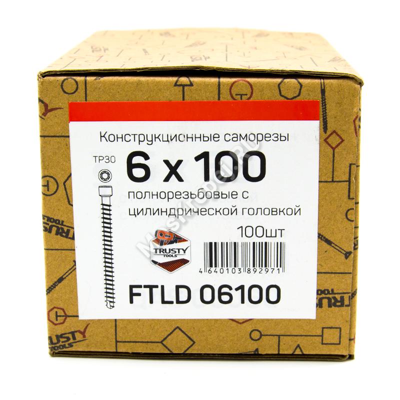 Конструкционные саморезы с полной резьбой FTLD 6x100 (100 шт. + бита)