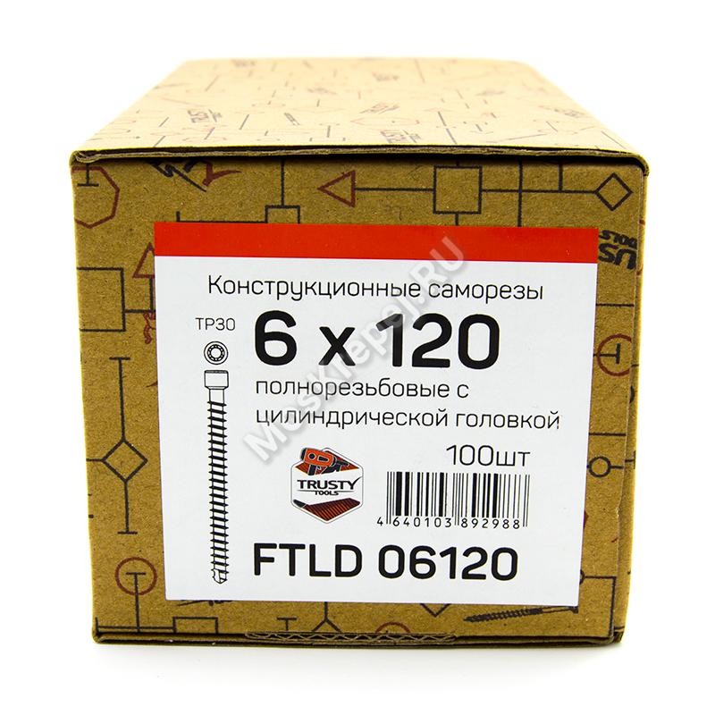 Конструкционные саморезы с полной резьбой FTLD 6x120 (100 шт. + бита)