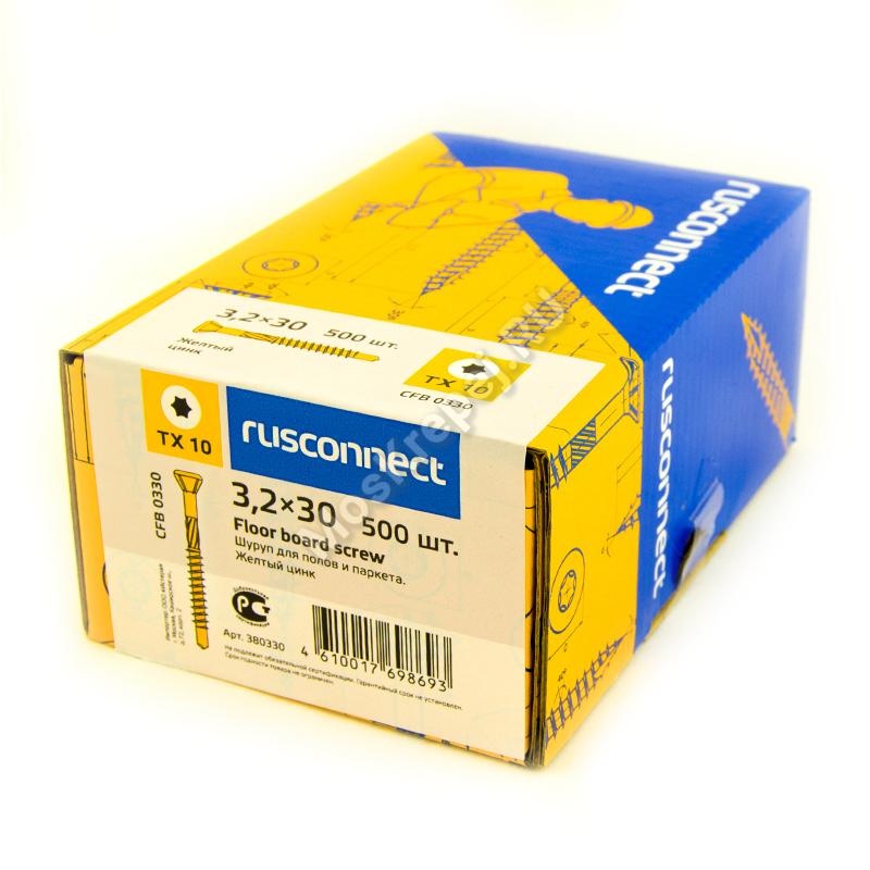 Саморезы rusconnect 3.2x30 для пола и паркета (500 шт.)