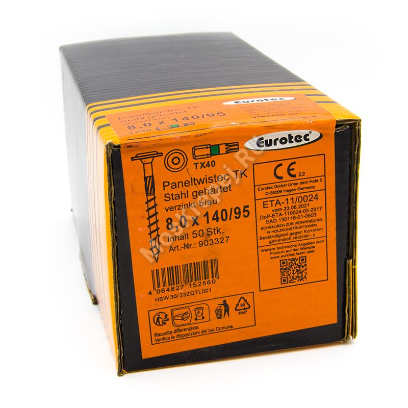 Конструкционные саморезы Eurotec Paneltwistec TK 8x140 ECO Тарельчатая головка
