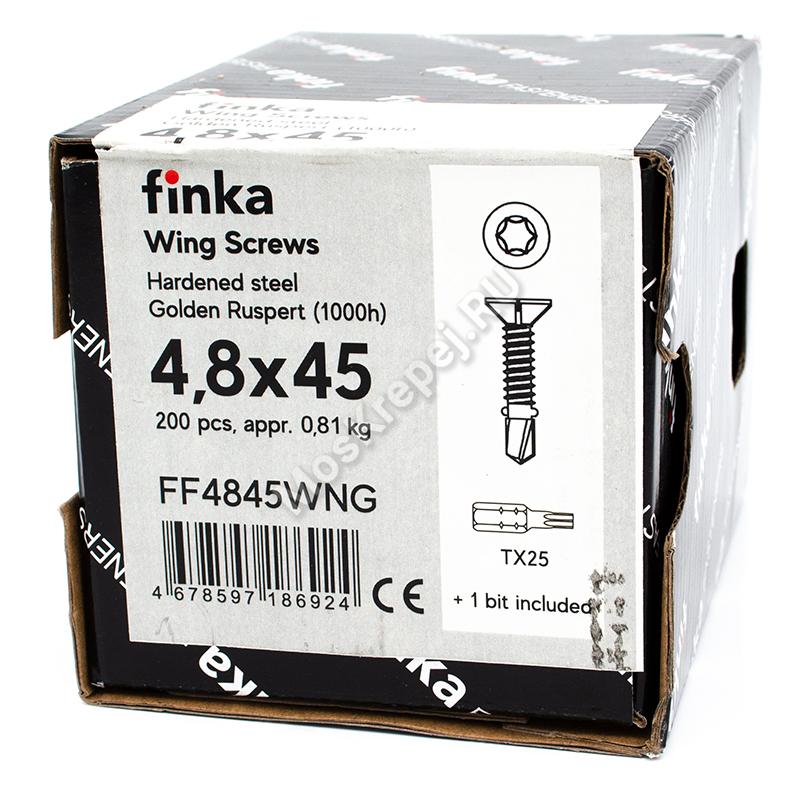 Саморез флюгель Finka Wing Screws 4,8x45 Golden Ruspert (200 шт.)