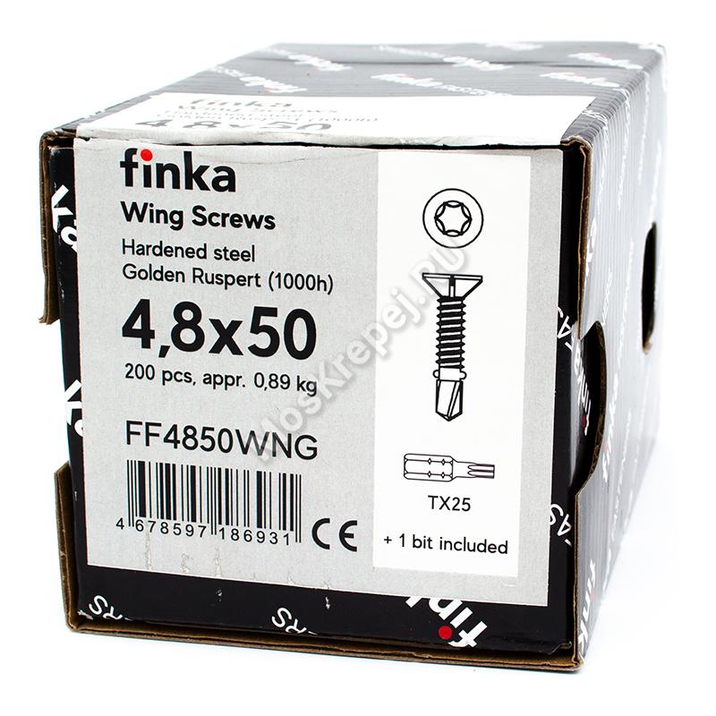 Саморез флюгель Finka Wing Screws 4,8x50 Golden Ruspert (200 шт.)