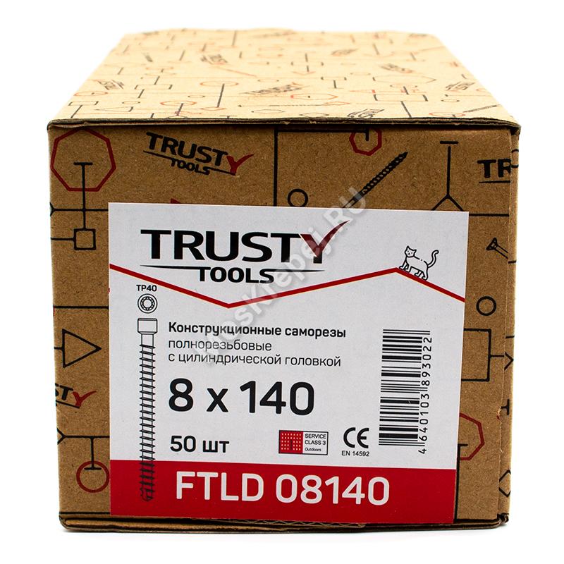Конструкционные саморезы с полной резьбой FTLD 8x140 (50 шт. + бита)