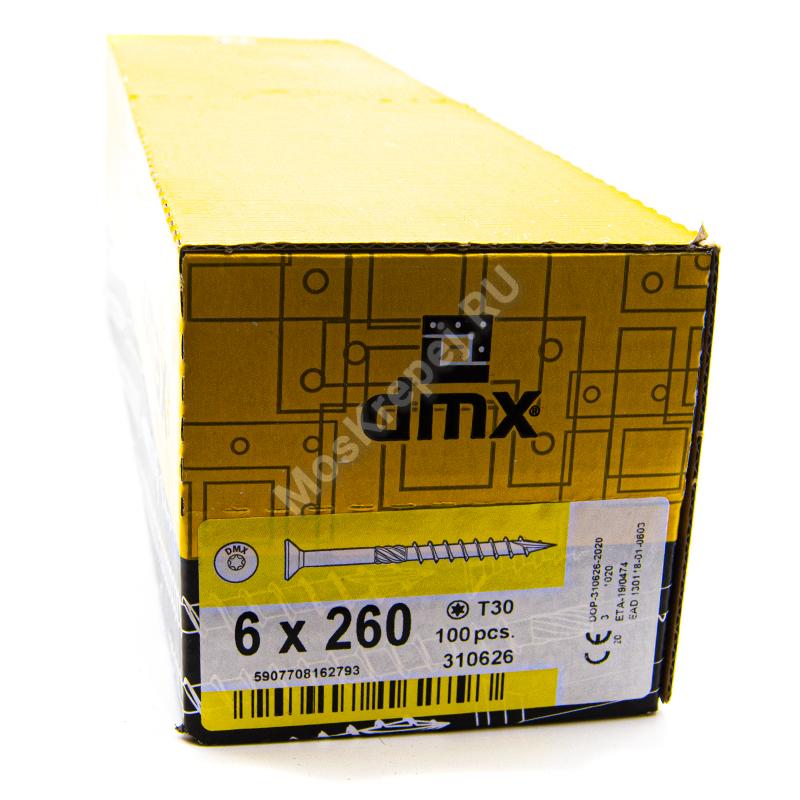 Саморез конструкционный с потайной головкой Domax 6x260 (100шт.)