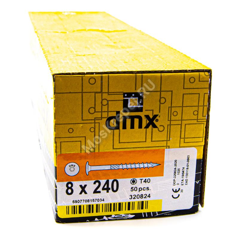 Саморез конструкционный тарельчатая головка Domax 8x240 (50шт.)