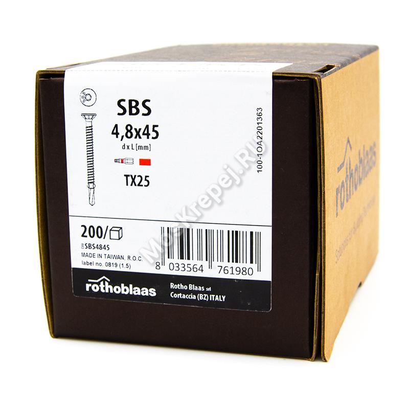 Саморез флюгель Rothoblaas SBS 4,8x45 для крепления дерево к металлу (200 шт.)