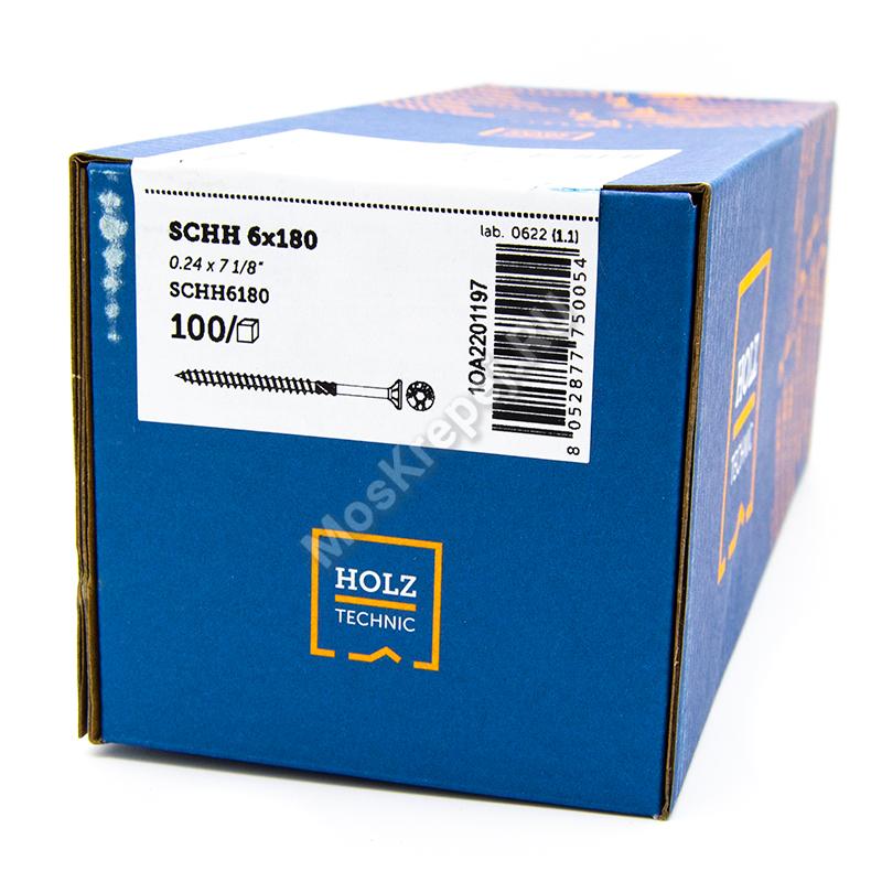 Саморез с потайной головкой HOLZ TECHNIC SCHH 6x180 (100 шт.)