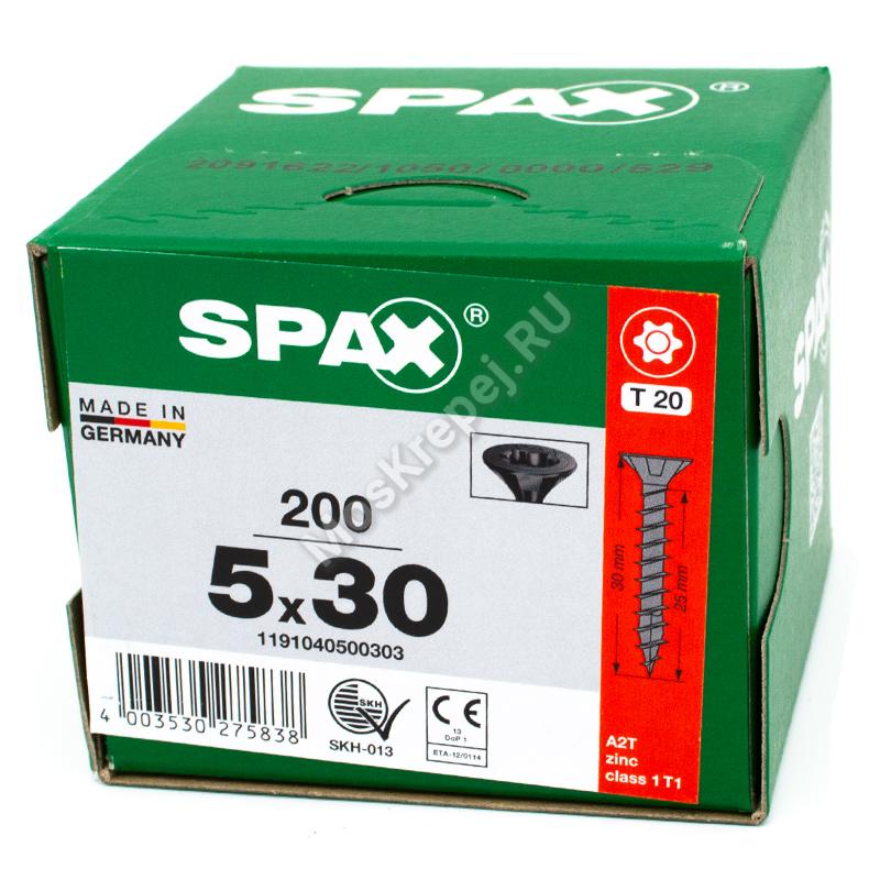 Саморез универсальный SPAX 5x30 Black BLAX потай. полная резьба (200 шт.)