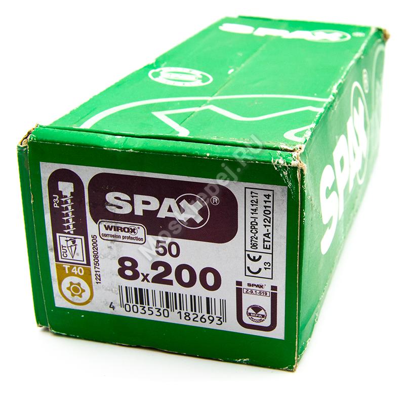 Конструкционные саморезы SPAX 8x200 цилиндрическая головка, Wirox (50 шт.)
