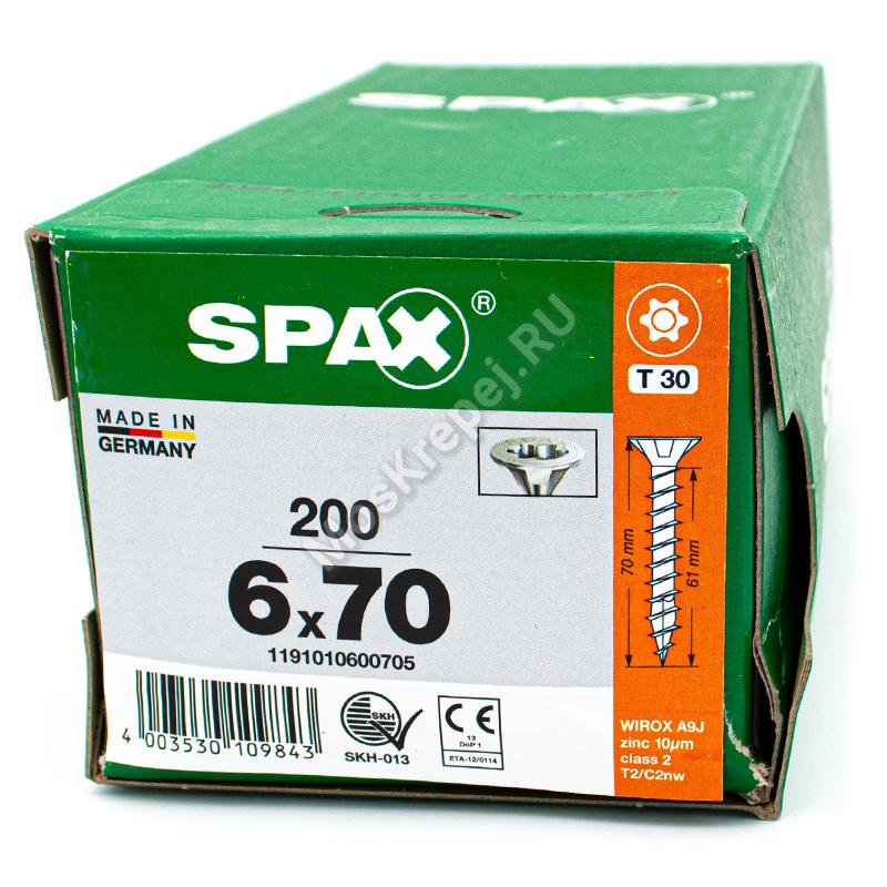 Саморез универсальный SPAX 6x70 потай. полная резьба (200 шт.)