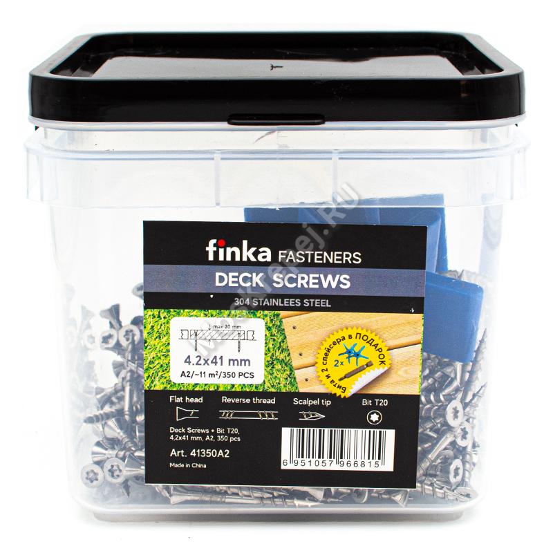 Саморезы Finka Deck Screws A2 4,2x41 (350 шт. + бита + 2 cпейсера)