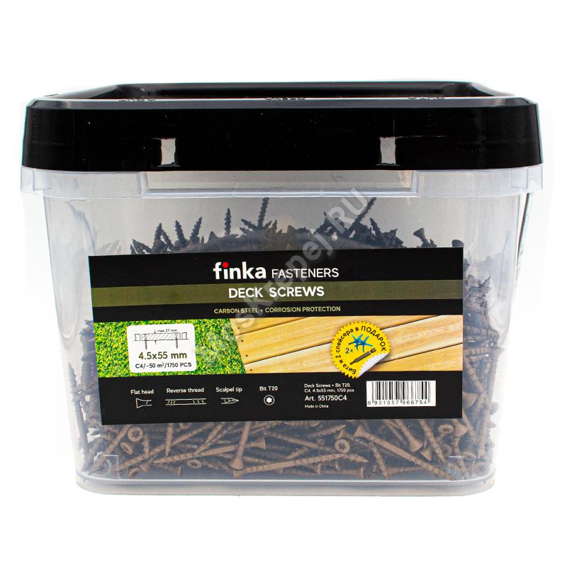 Саморезы Finka Deck Screws 4,5x55 (1750 шт. + бита+2 cпейсера)