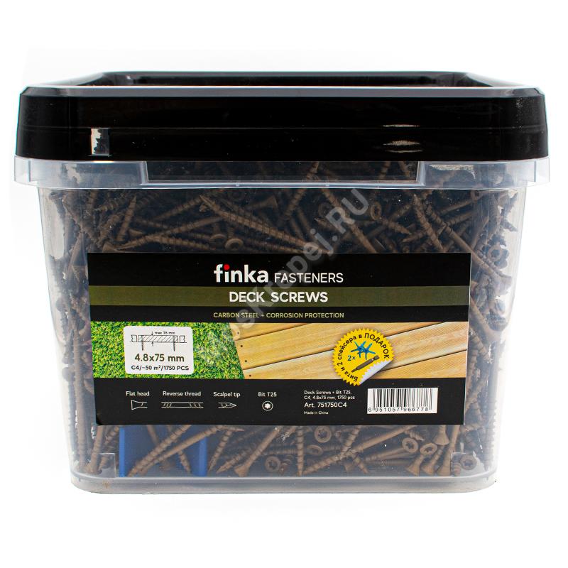 Саморезы Finka Deck Screws 4,8x75 (1750 шт. + бита + 2 cпейсера)