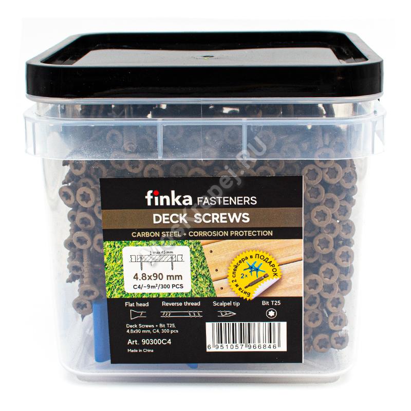 Саморезы Finka Deck Screws 4,8x90 (300 шт. + бита + 2 cпейсера)