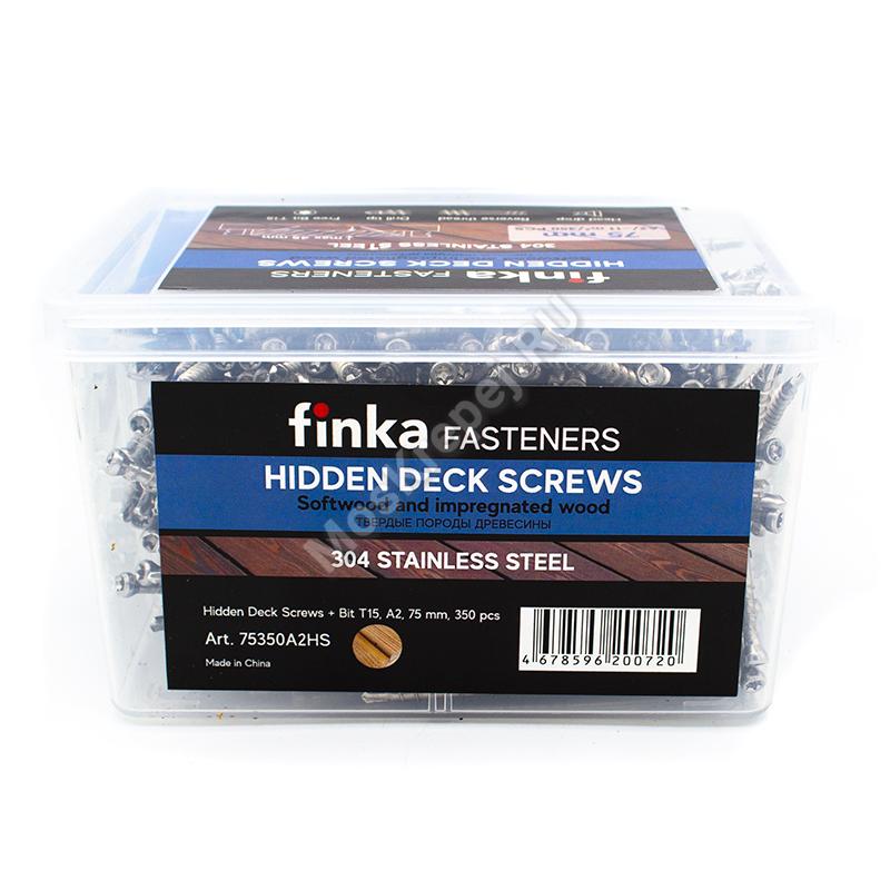Саморезы Finka Hidden Deck Screws 75 мм из нержавейки (350 шт. + бита)
