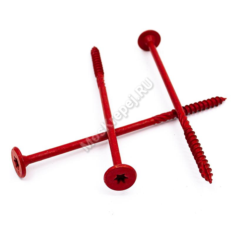 Конструкционные каркасные саморезы FlatLock Red 6х130 с покрытием Protech Z5 (100 шт.)