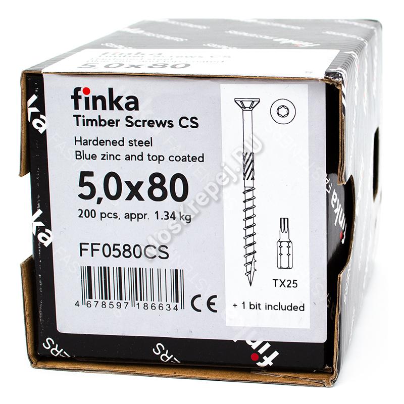 Конструкционные саморезы Finka Timber Screws CS 5,0x80 (200шт.)