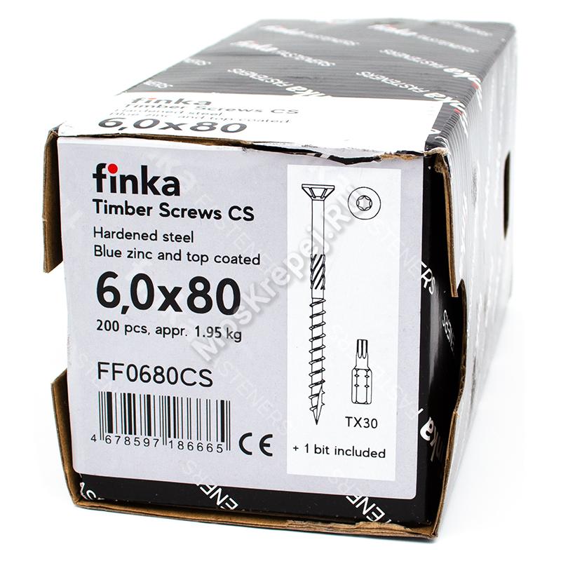 Конструкционные саморезы Finka Timber Screws CS 6,0x80 (200шт.)