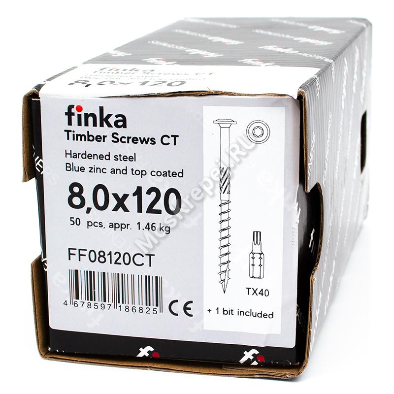 Саморез конструкционный тарельчатый Finka Timber Screws CT 8x120 (50шт)