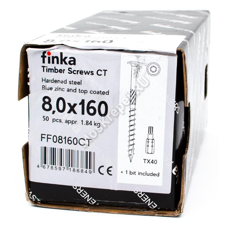 Саморез конструкционный тарельчатый Finka Timber Screws CT 8x160 (50шт)