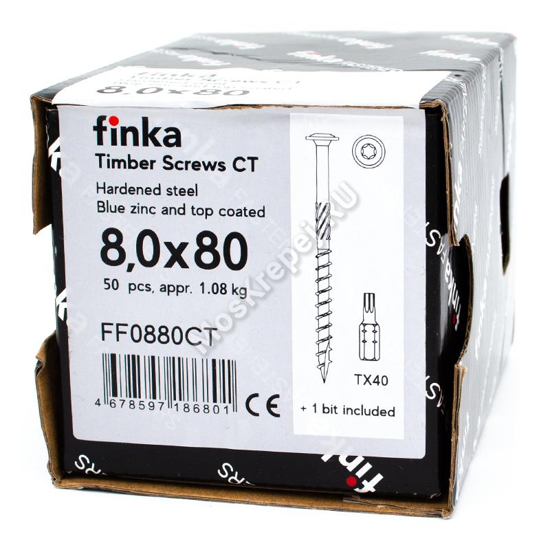 Саморез конструкционный тарельчатый Finka Timber Screws CT 8x80 (50шт)