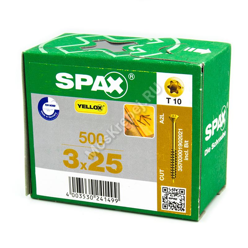 Саморезы SPAX 3x25 для паркета, инженерной доски (500 шт. + бита)