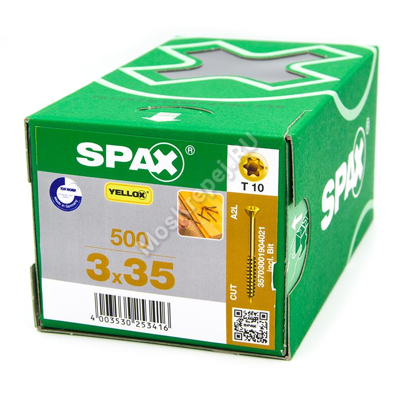 Саморезы SPAX 3x35 для паркета, имитации бруса, вагонки (500 шт. + бита)