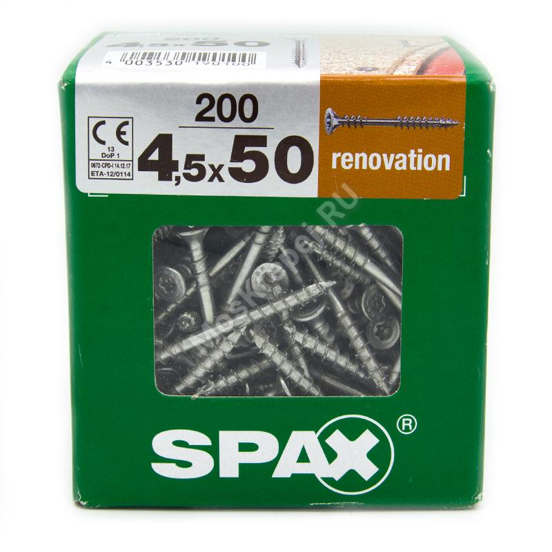 Саморезы для крепления фасадной и террасной доски SPAX 4.5x50 (200 шт. + бита)